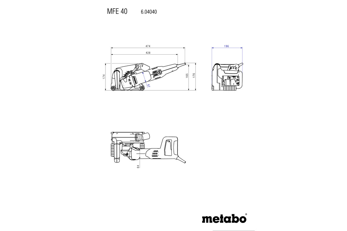 شیار زن دو تیغ متابو metabo مدل MFE 40